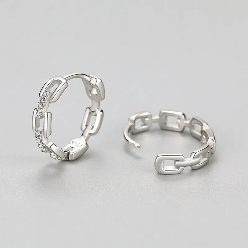 Crystal Link Hoops-Earrings-Yiyae-Yiyae