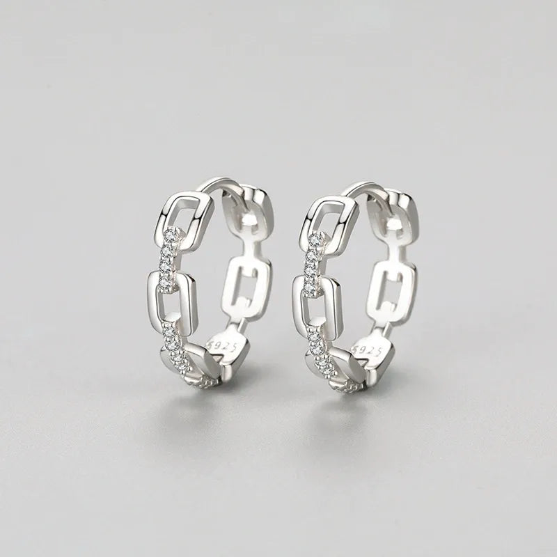 Crystal Link Hoops-Earrings-Yiyae-Yiyae