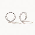 Crystal Link Hoops-Earrings-Yiyae-Silver-Yiyae