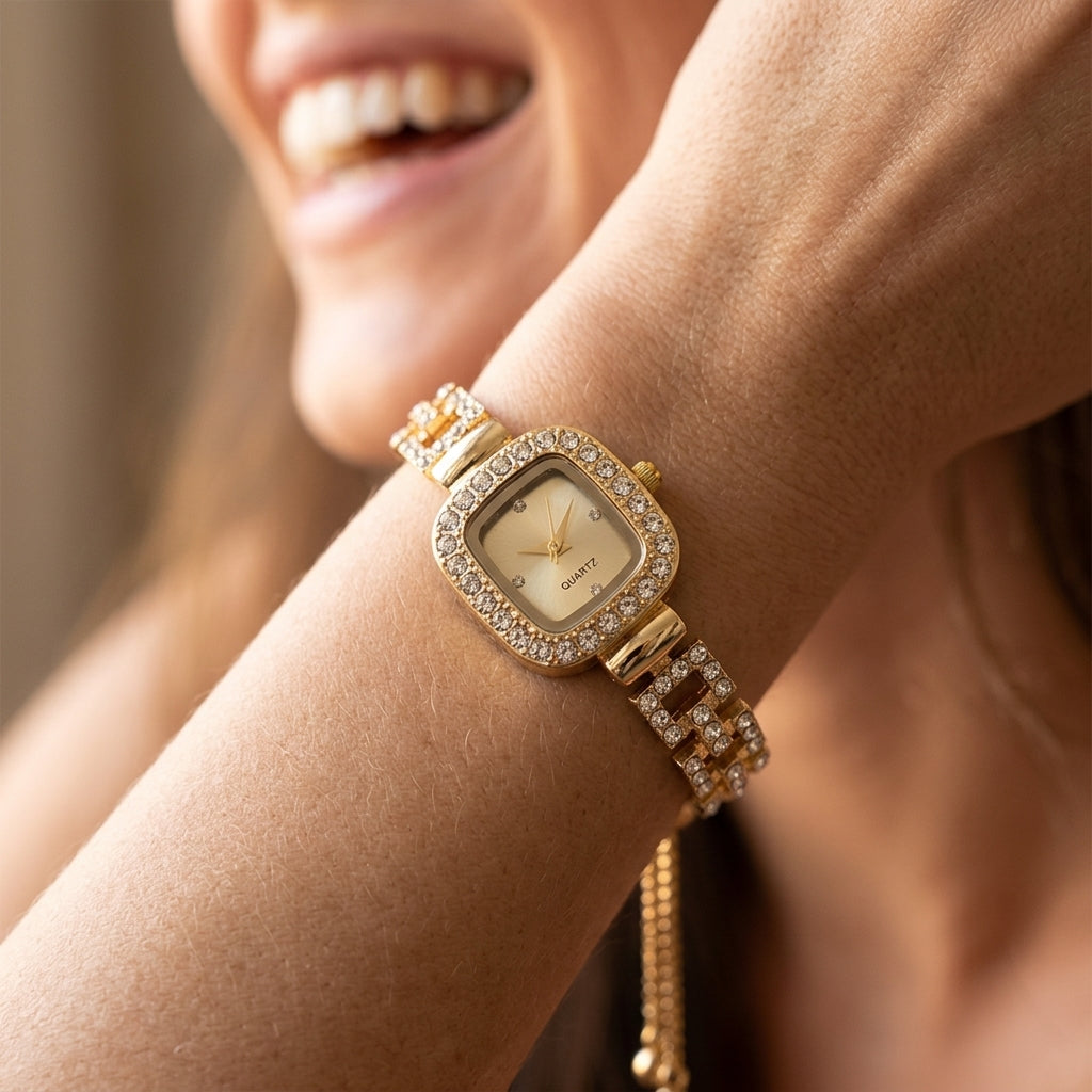 Crystal Square Watch-Watches-Yiyae-Yiyae