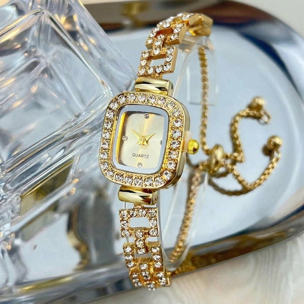 Crystal Square Watch-Watches-Yiyae-Yiyae