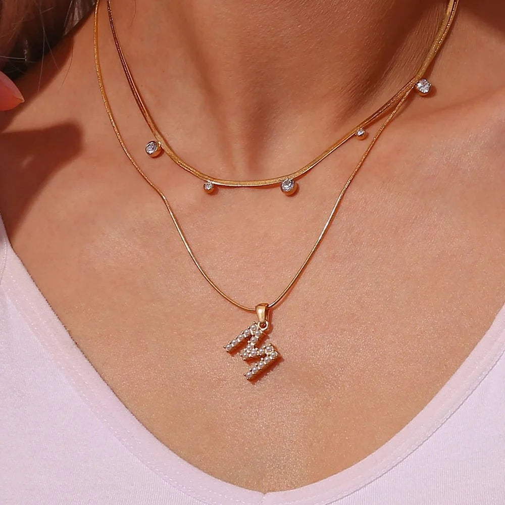 Crystal Station Herringbone Choker-Necklaces-Yiyae-Yiyae