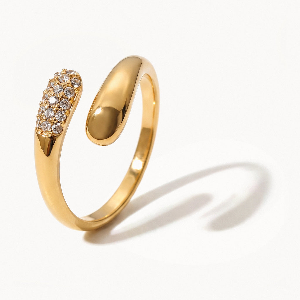 Crystal Tip Wrap Ring-Rings-Yiyae-Gold-Yiyae
