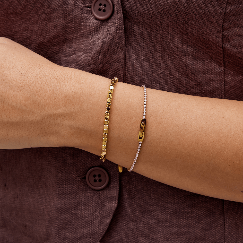 Cube Bead Bracelet - Gold - Bracelets - Yiyae - foto 3