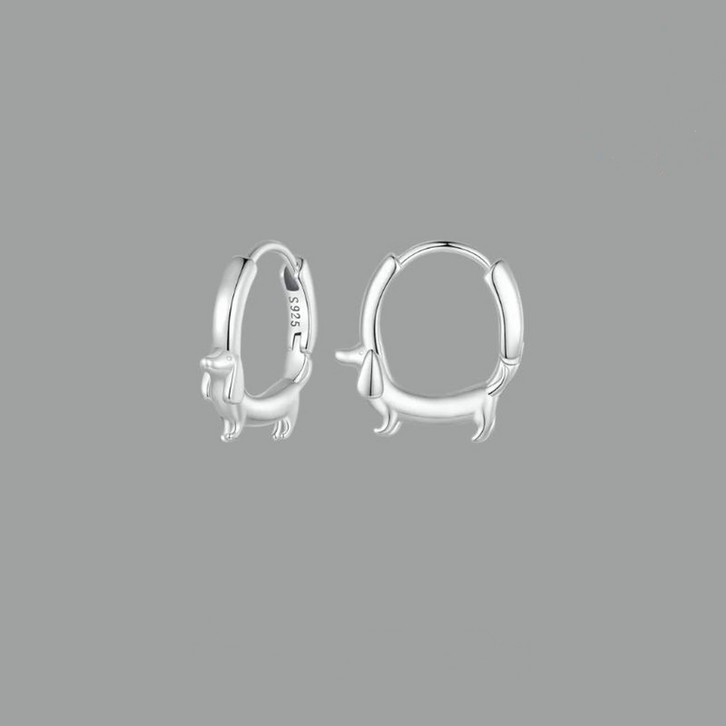 Dachshund Hoop Earrings-Earrings-Yiyae-Yiyae