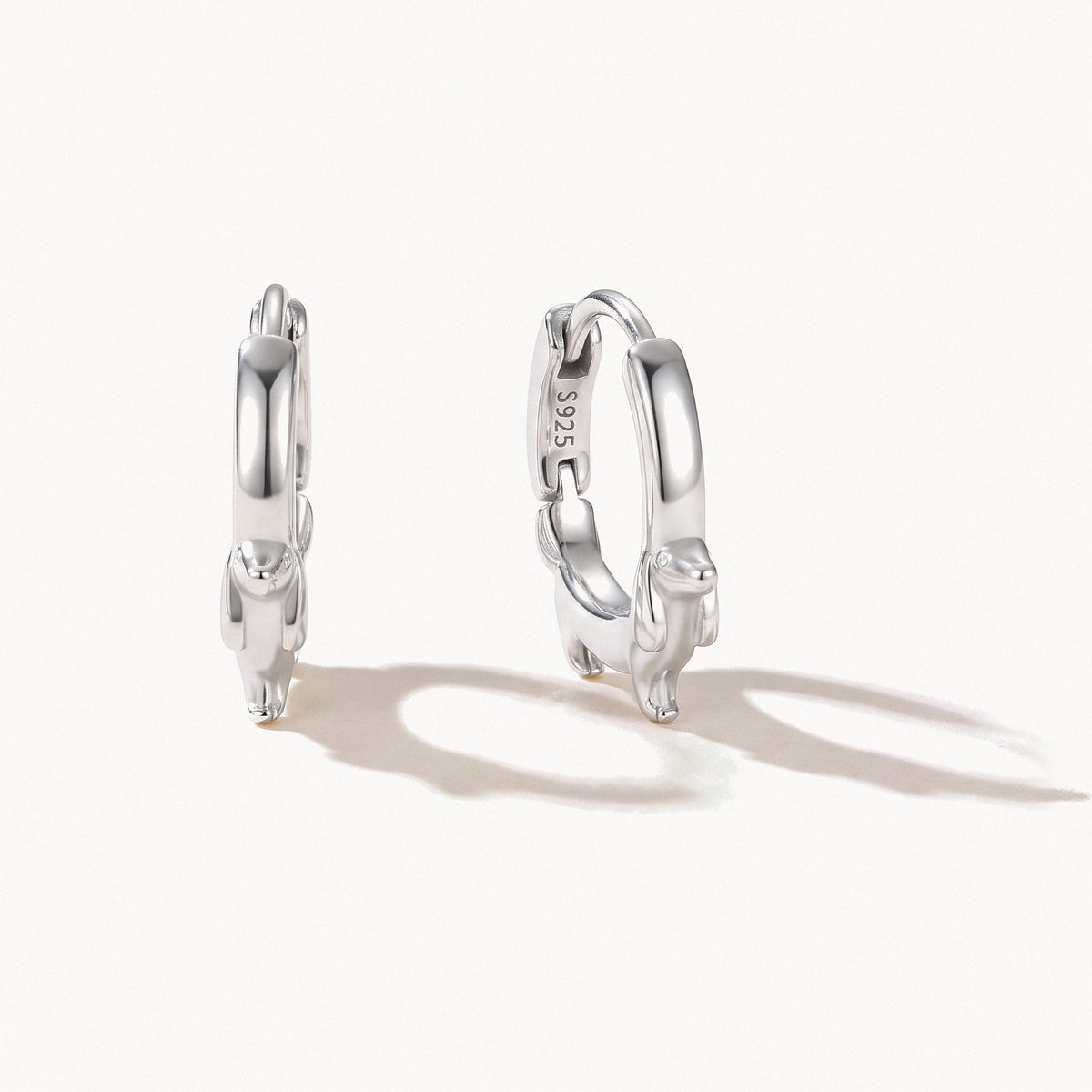 Dachshund Hoop Earrings-Earrings-Yiyae-Silver-Yiyae
