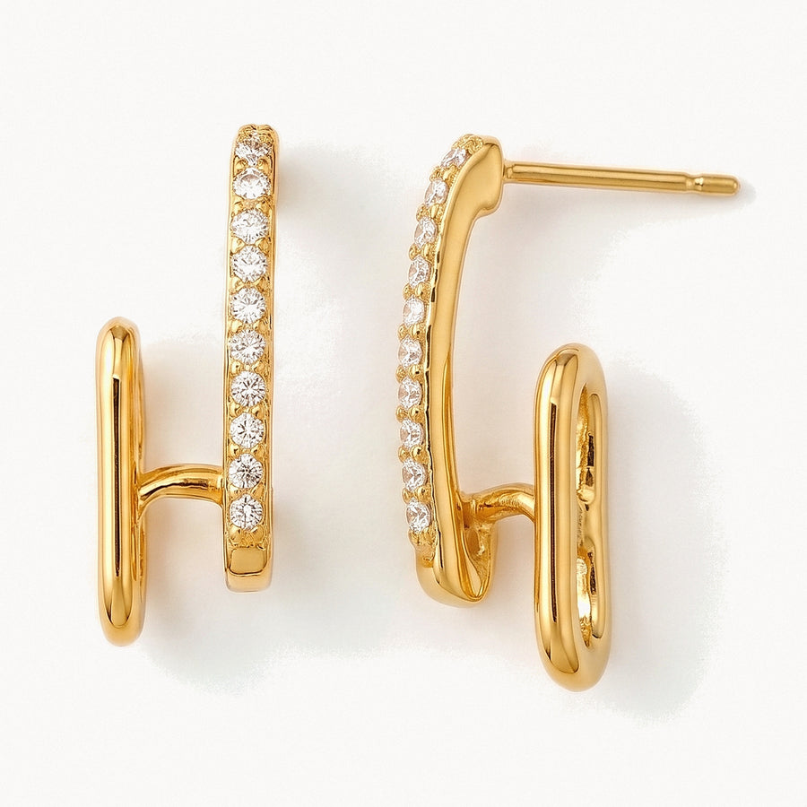 Double Bar Crystal Earrings