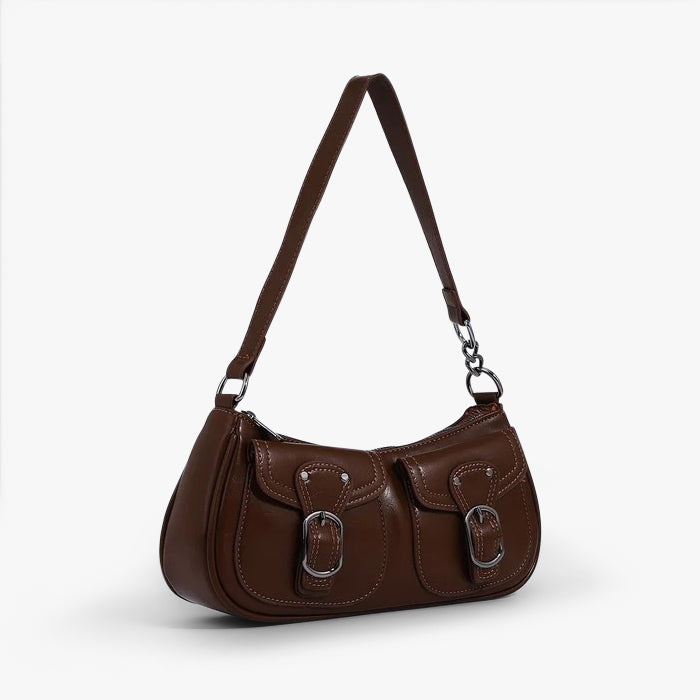 Double Buckle Shoulder Bag-Bags-Yiyae-Yiyae