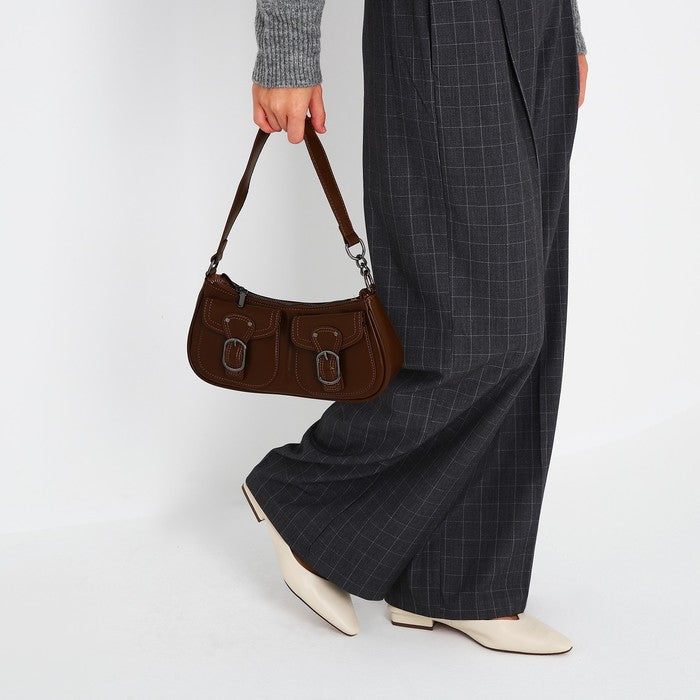 Double Buckle Shoulder Bag-Bags-Yiyae-Yiyae