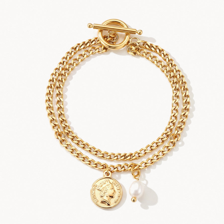 Double Chain Charm Bracelet