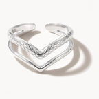 Double Chevron Ring-Rings-Yiyae-Silver-Yiyae