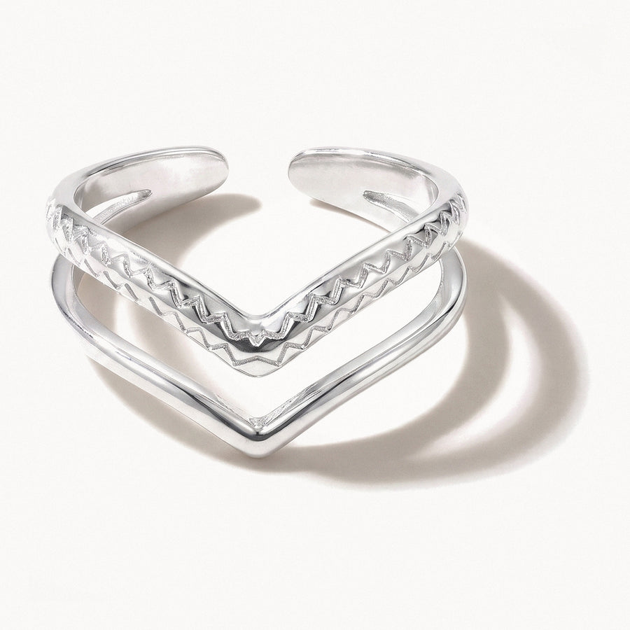 Double Chevron Ring