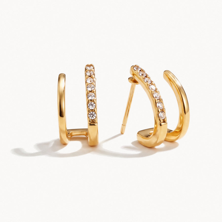 Double Claw Crystal Earrings