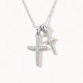 Double Cross Necklace-Necklaces-Yiyae-Silver-Yiyae