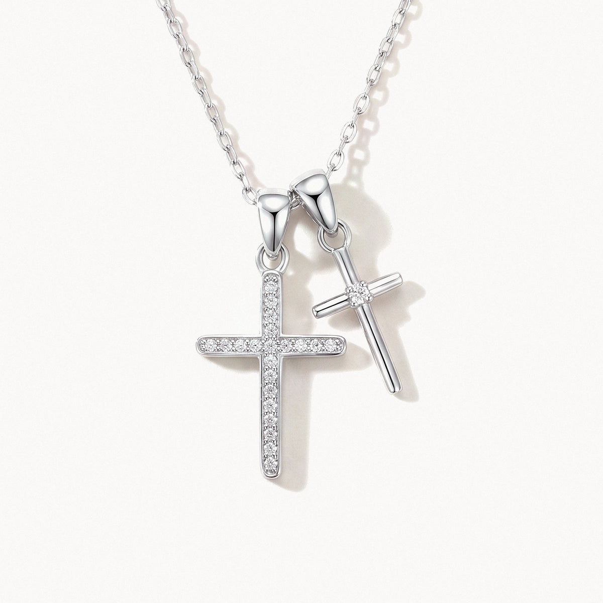 Double Cross Necklace-Necklaces-Yiyae-Silver-Yiyae