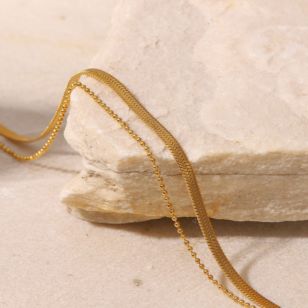 Double Flat Chain Anklet-Anklets-Yiyae-Yiyae