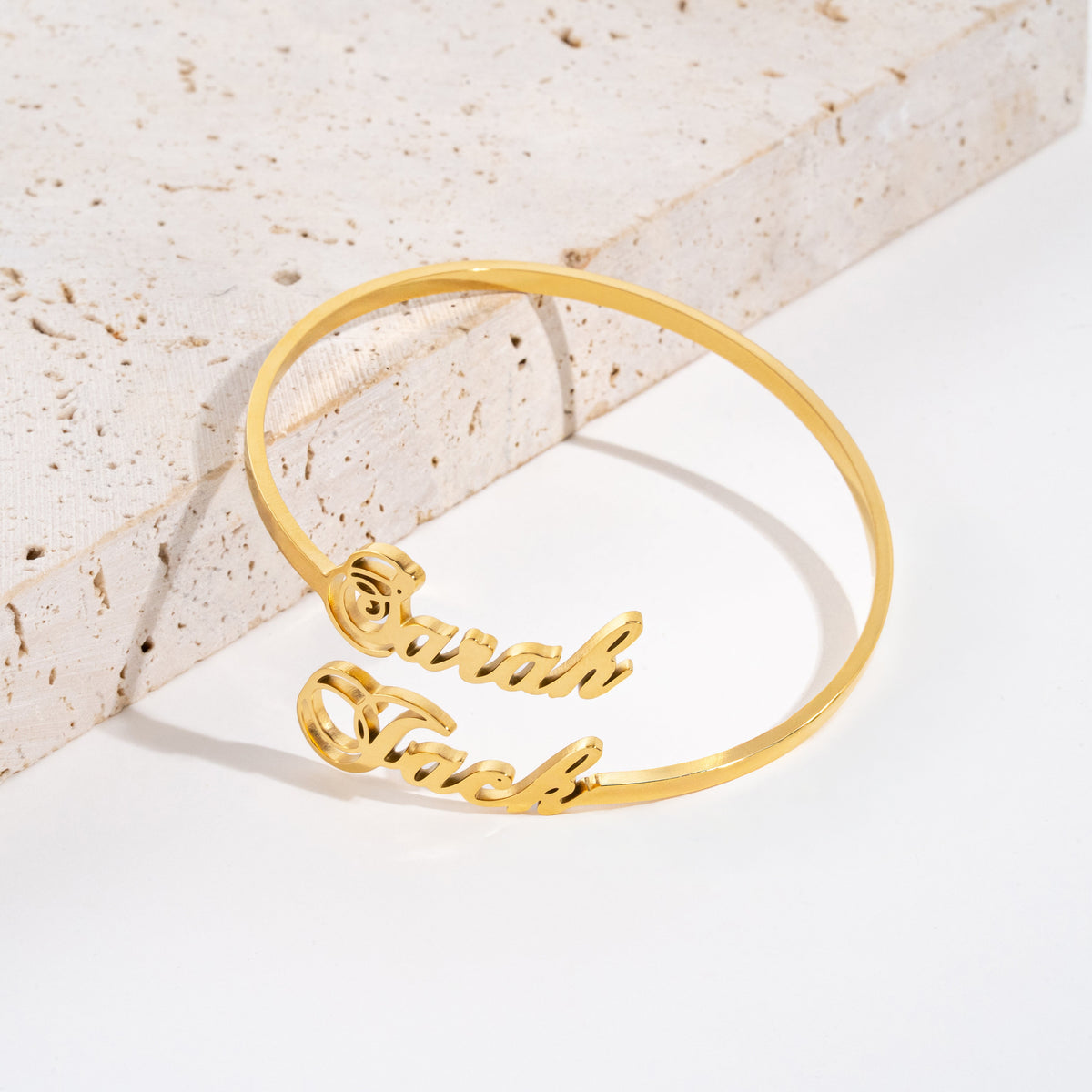 Double Name Bracelet-Bracelets-Yiyae-Gold-Yiyae