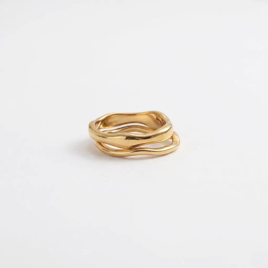 Double Wave Ring Set-Rings-Yiyae-Yiyae