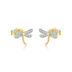 Dragonfly Stud Earrings-Earrings-Yiyae-Gold Dragonfly-Yiyae