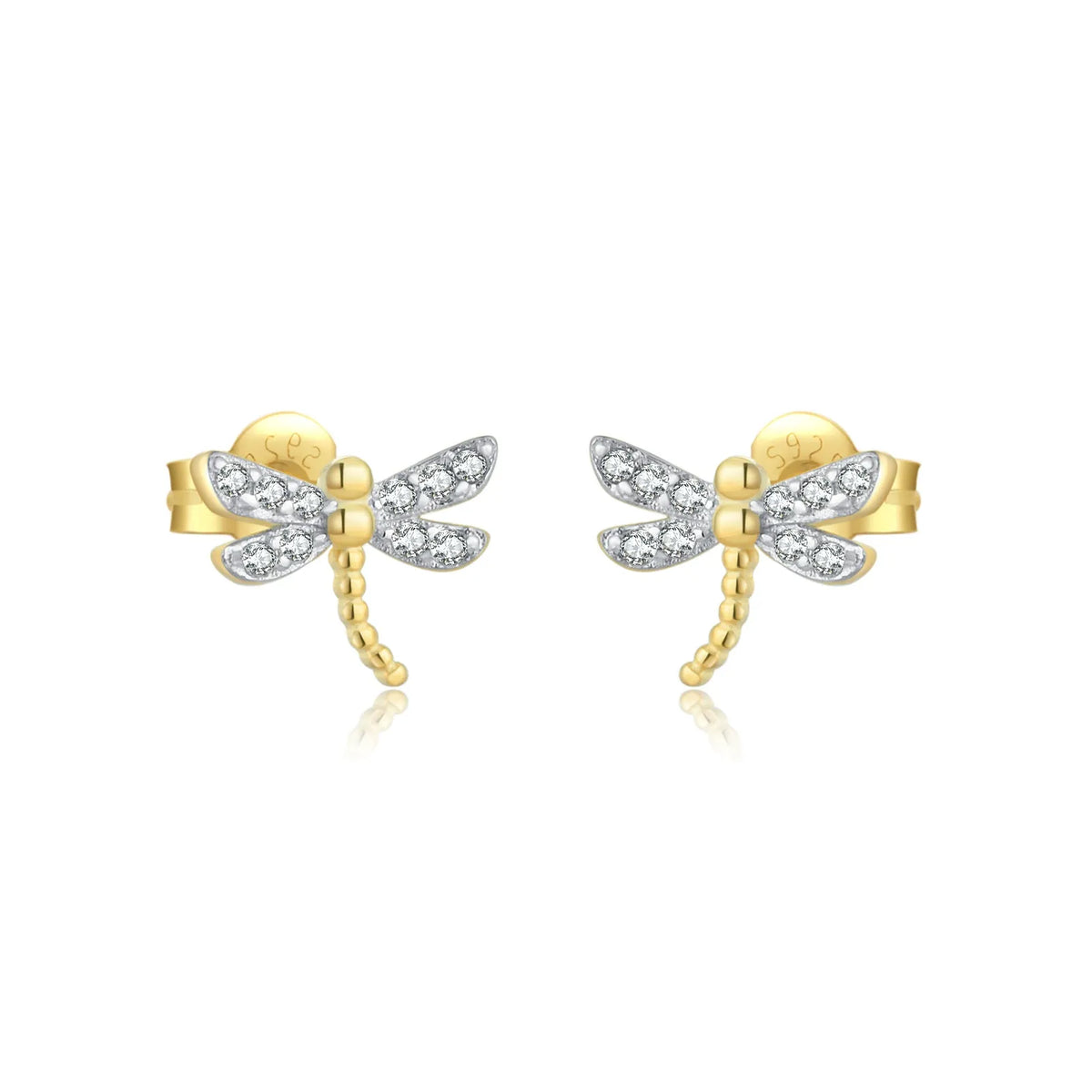 Dragonfly Stud Earrings-Earrings-Yiyae-Gold Dragonfly-Yiyae