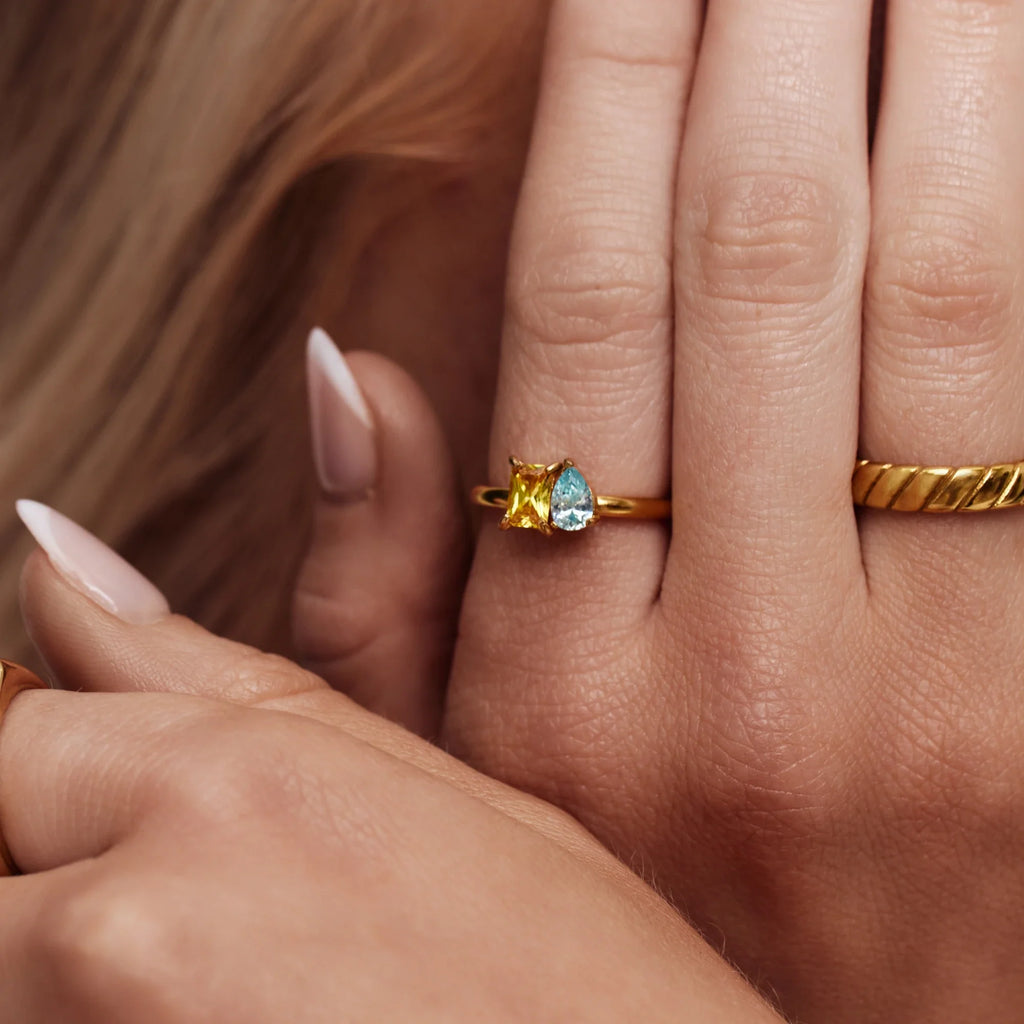 Duo Birthstone Ring-Rings-Yiyae-Yiyae