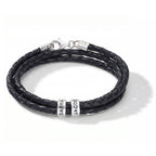 Engraved Bead Leather Bracelet-Bracelets-Yiyae-Yiyae