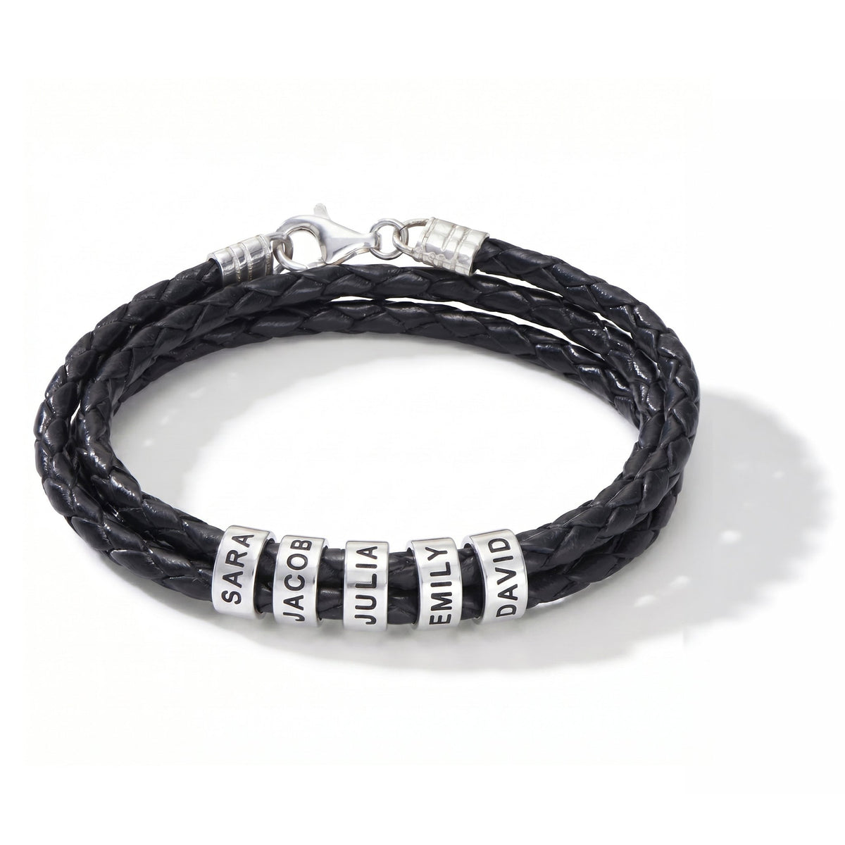Engraved Bead Leather Bracelet-Bracelets-Yiyae-Yiyae