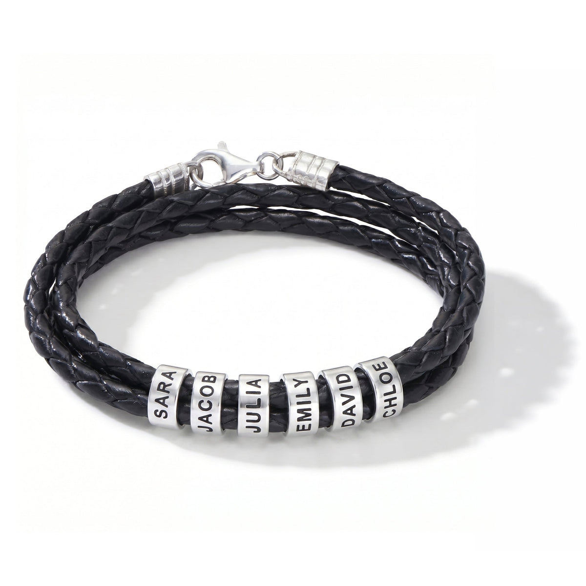 Engraved Bead Leather Bracelet-Bracelets-Yiyae-Yiyae
