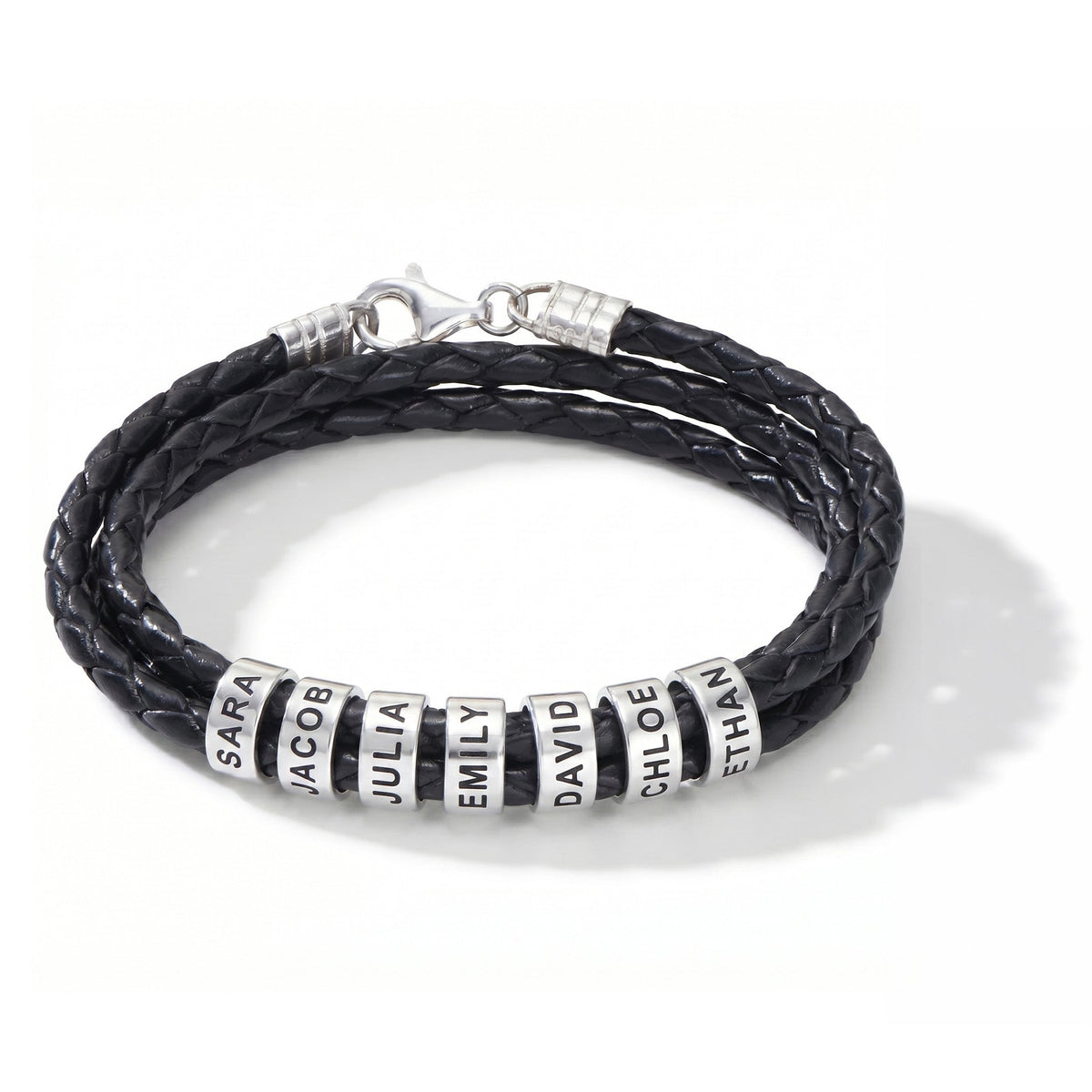 Engraved Bead Leather Bracelet-Bracelets-Yiyae-Yiyae