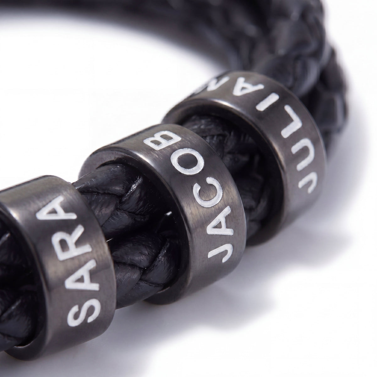Engraved Bead Leather Bracelet-Bracelets-Yiyae-Yiyae