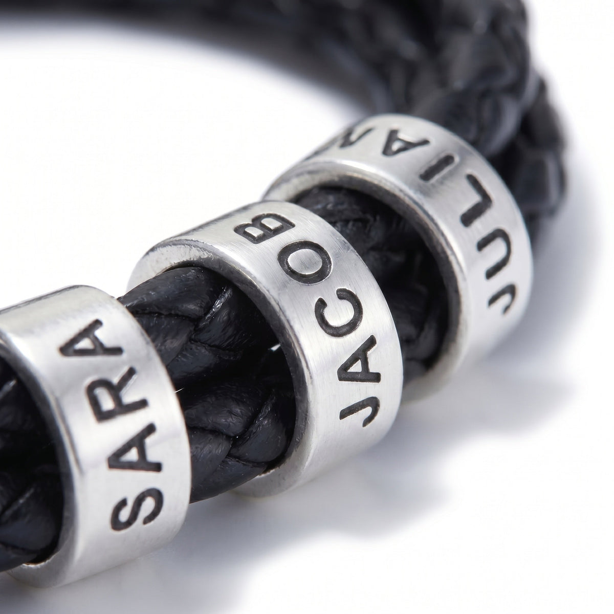 Engraved Bead Leather Bracelet-Bracelets-Yiyae-Yiyae