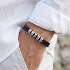 Engraved Bead Leather Bracelet-Bracelets-Yiyae-Yiyae