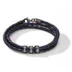 Engraved Bead Leather Bracelet-Bracelets-Yiyae-Yiyae