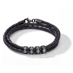 Engraved Bead Leather Bracelet-Bracelets-Yiyae-Yiyae
