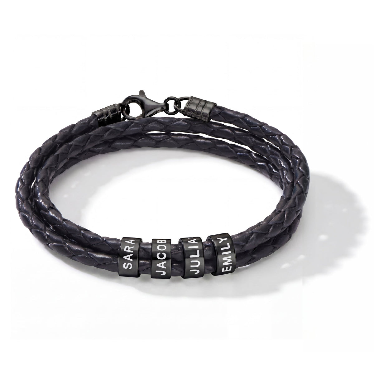 Engraved Bead Leather Bracelet-Bracelets-Yiyae-Yiyae
