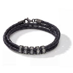 Engraved Bead Leather Bracelet-Bracelets-Yiyae-Yiyae