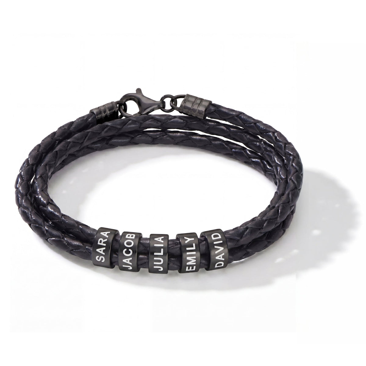 Engraved Bead Leather Bracelet-Bracelets-Yiyae-Yiyae