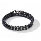 Engraved Bead Leather Bracelet-Bracelets-Yiyae-Yiyae
