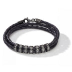 Engraved Bead Leather Bracelet-Bracelets-Yiyae-Yiyae