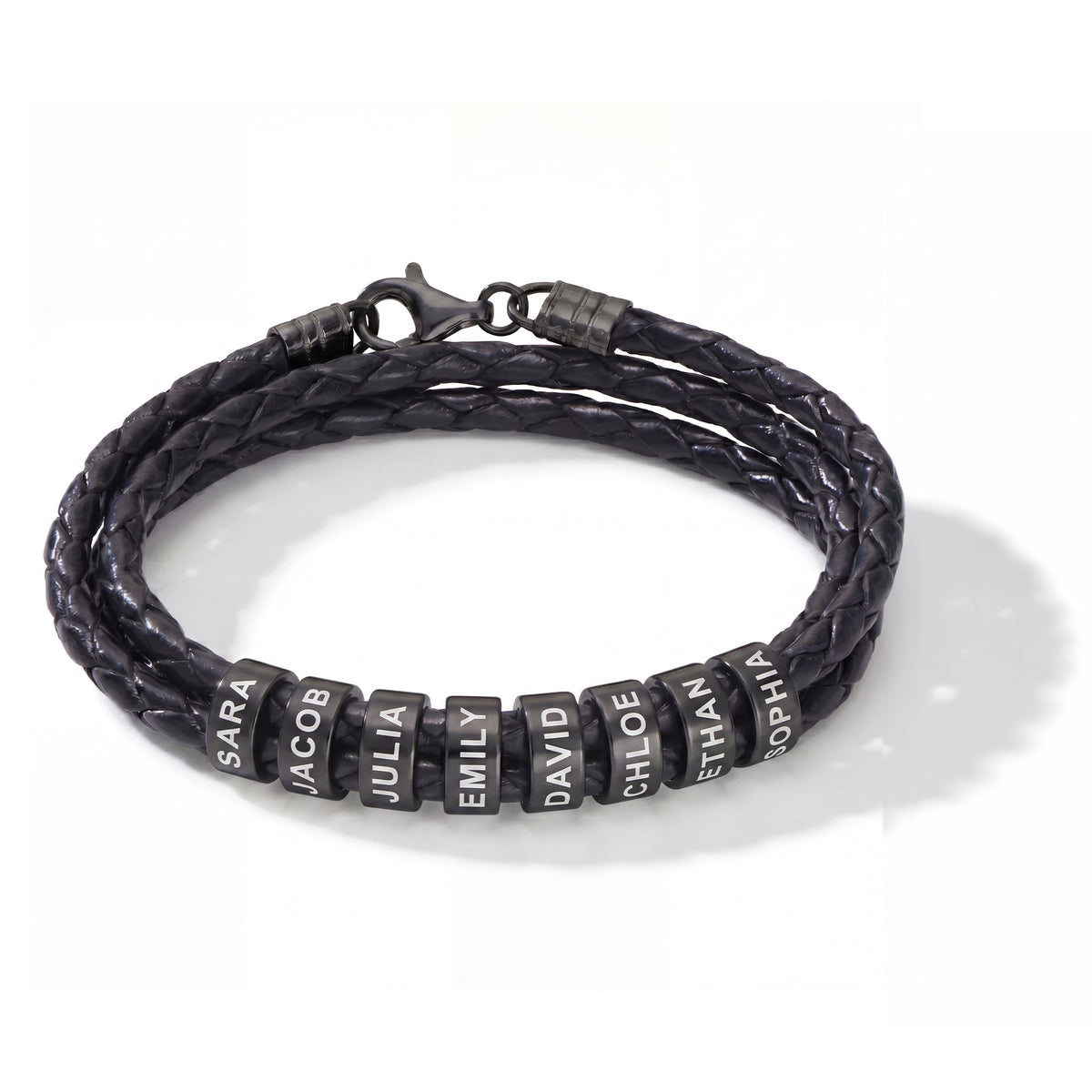 Engraved Bead Leather Bracelet-Bracelets-Yiyae-Yiyae