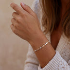 Engraved Crystal Link Bracelet-Bracelets-Yiyae-Yiyae