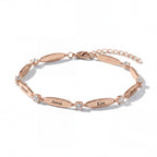 Engraved Crystal Link Bracelet-Bracelets-Yiyae-Rosé Gold 18K-Yiyae