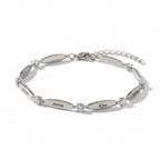 Engraved Crystal Link Bracelet-Bracelets-Yiyae-Silver 925-Yiyae