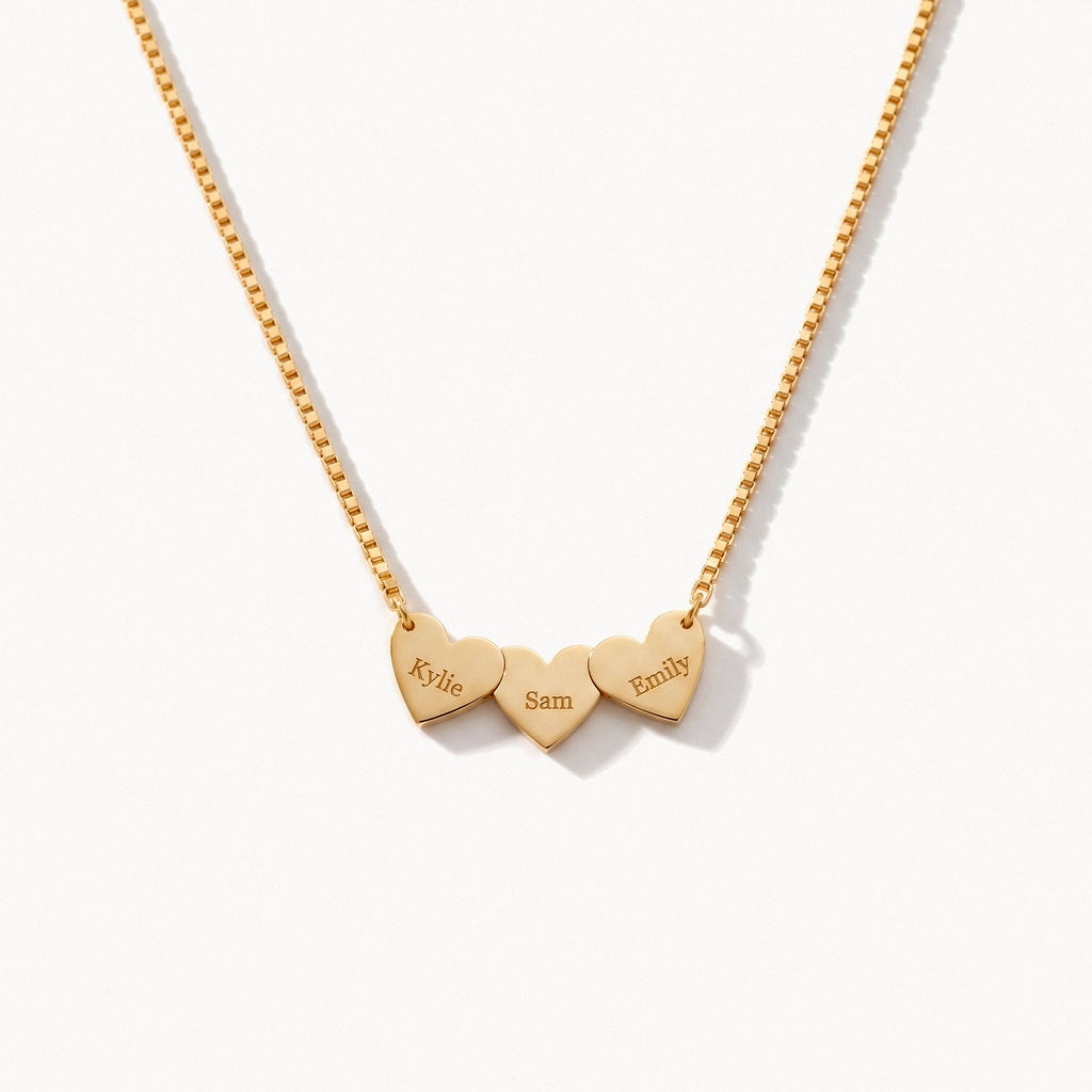 Engraved Heart Charm Necklace-Necklaces-Yiyae-Gold-Yiyae
