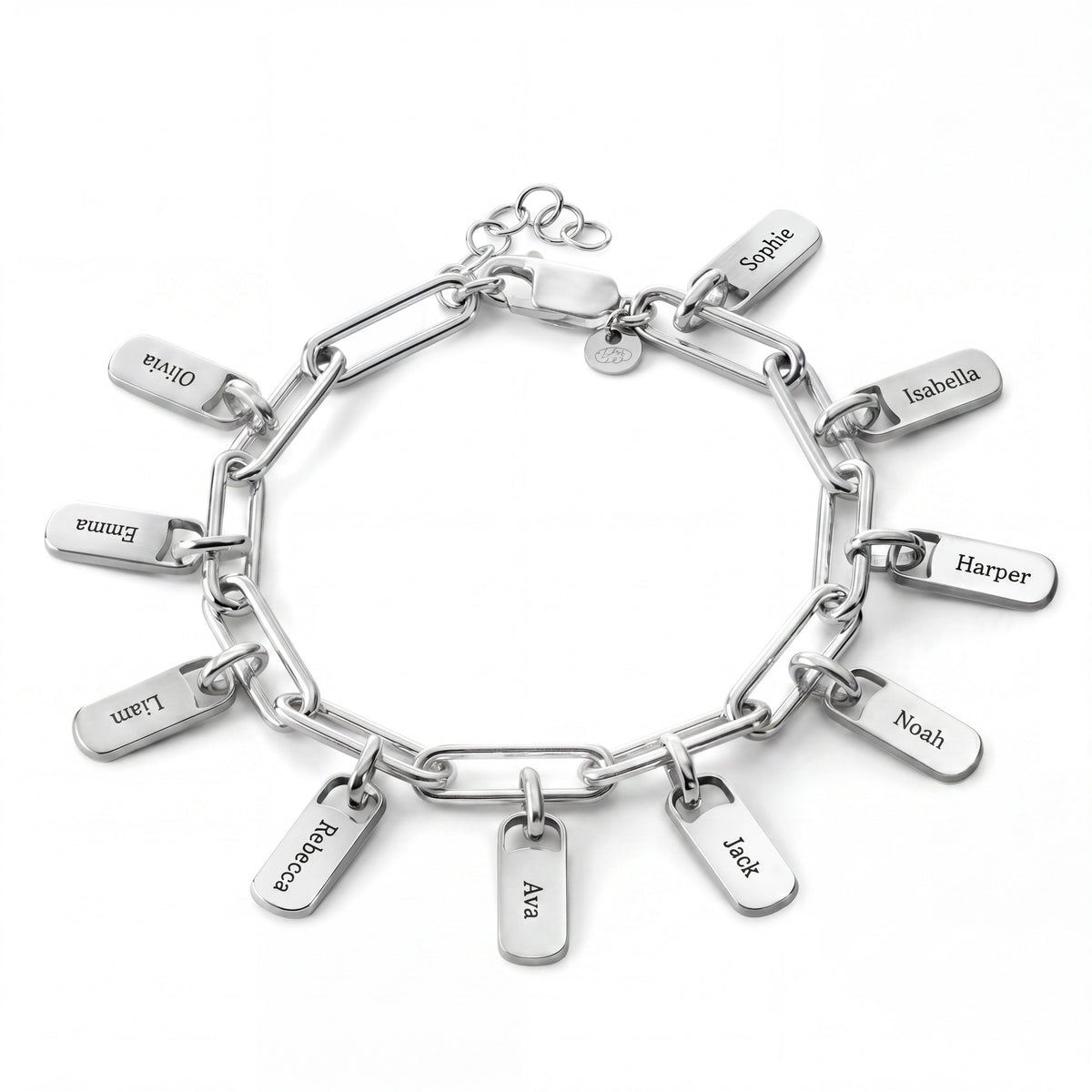Engraved Paperclip Tag Bracelet-Bracelets-Yiyae-Yiyae