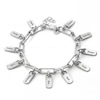 Engraved Paperclip Tag Bracelet-Bracelets-Yiyae-Yiyae