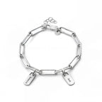 Engraved Paperclip Tag Bracelet-Bracelets-Yiyae-Yiyae