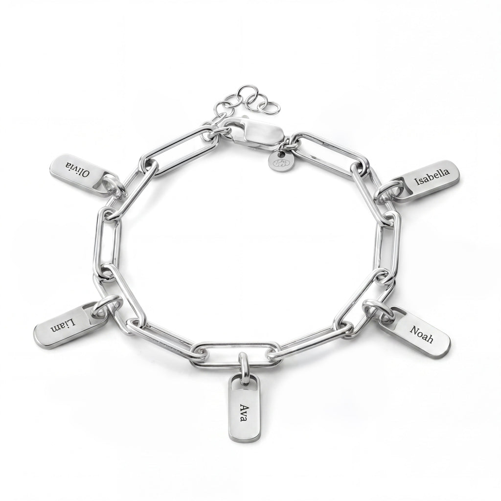 Engraved Paperclip Tag Bracelet-Bracelets-Yiyae-Yiyae