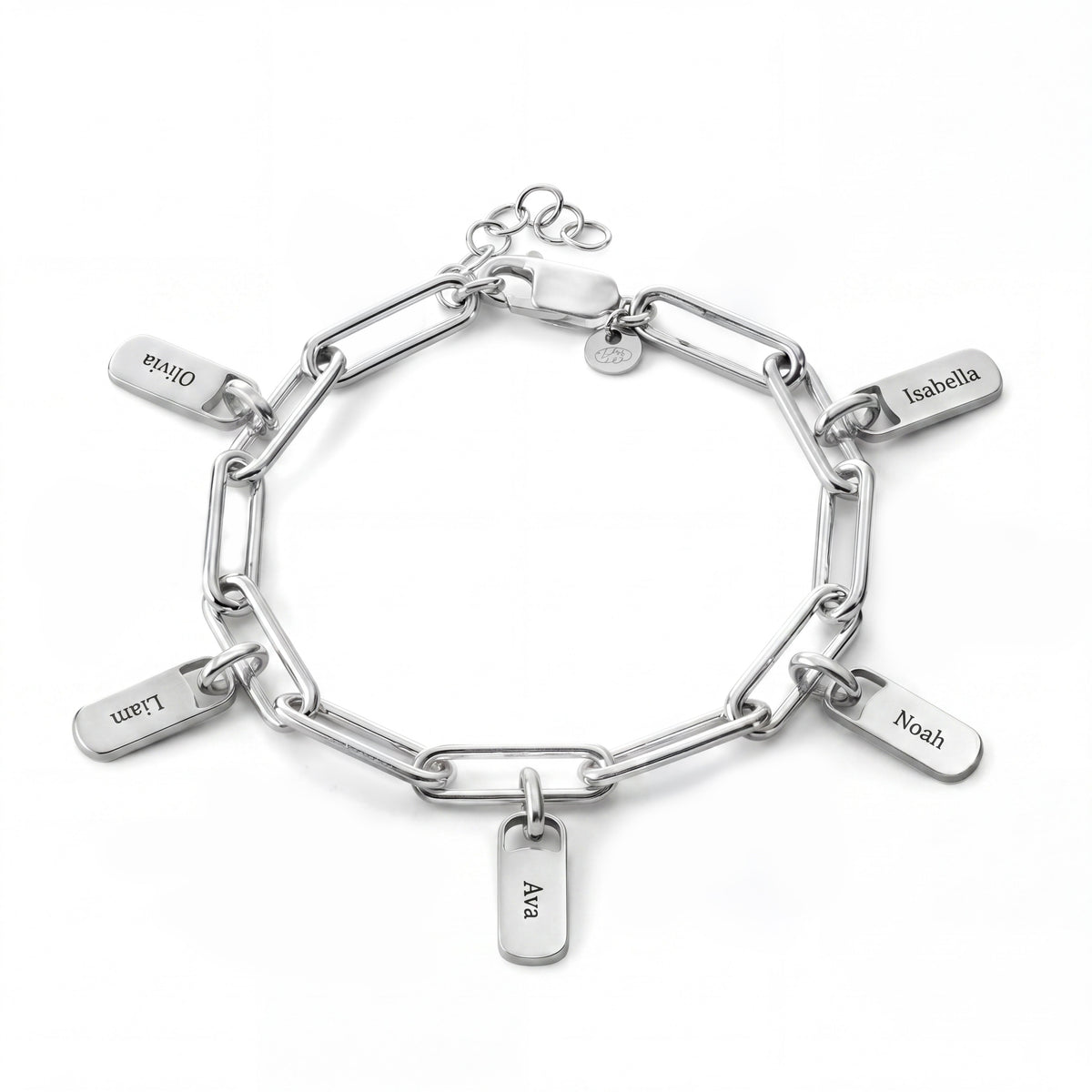 Engraved Paperclip Tag Bracelet-Bracelets-Yiyae-Yiyae