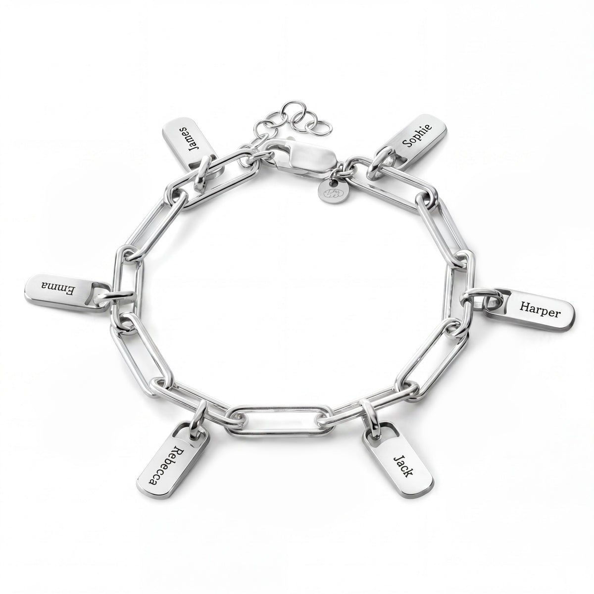 Engraved Paperclip Tag Bracelet-Bracelets-Yiyae-Yiyae
